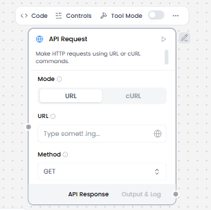 API Request component controls