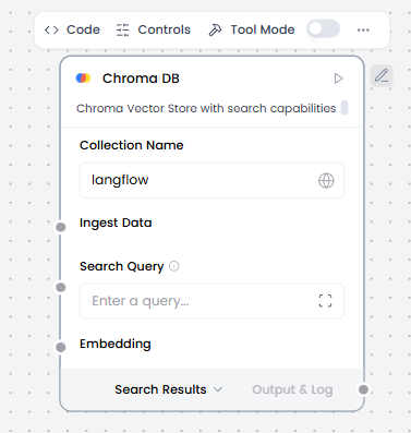 ChromaDB component controls