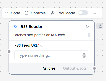 RSS Reader component controls